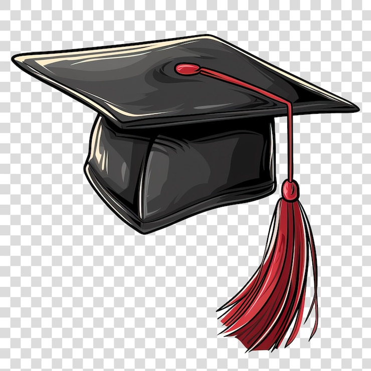 PSD graduatiehoed geïsoleerd op doorzichtige achtergrond png