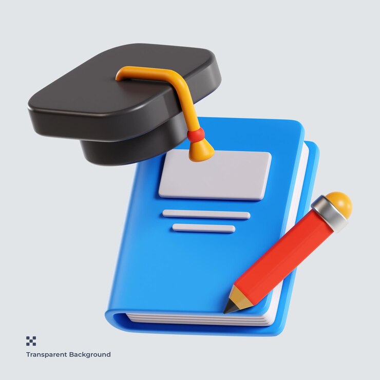 PSD graduation book 3d illustration