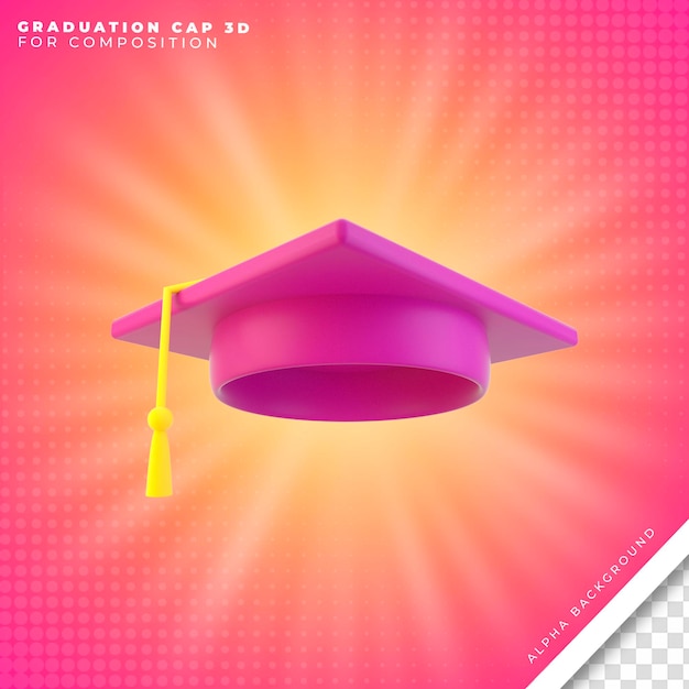 PSD graduation cap 3d icon