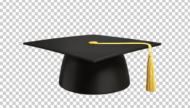 PSD graduation cap isolated on transparent background