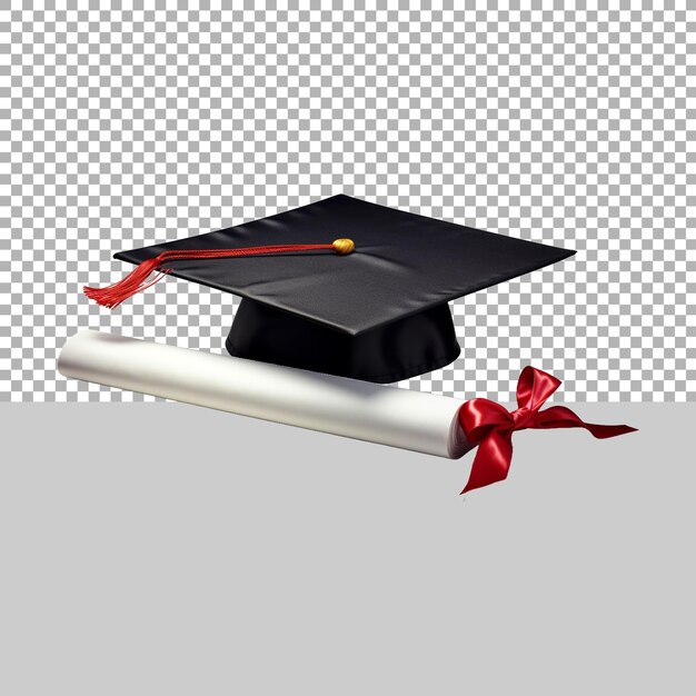 PSD graduation cap on transparent background ai generated