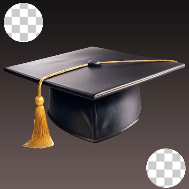 PSD graduation cap on transparent background