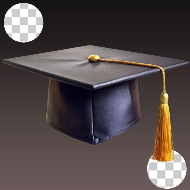 PSD graduation cap on transparent background