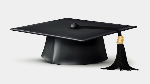 A graduation cap with white background