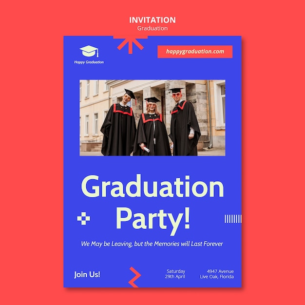 PSD graduation ceremony invitation template