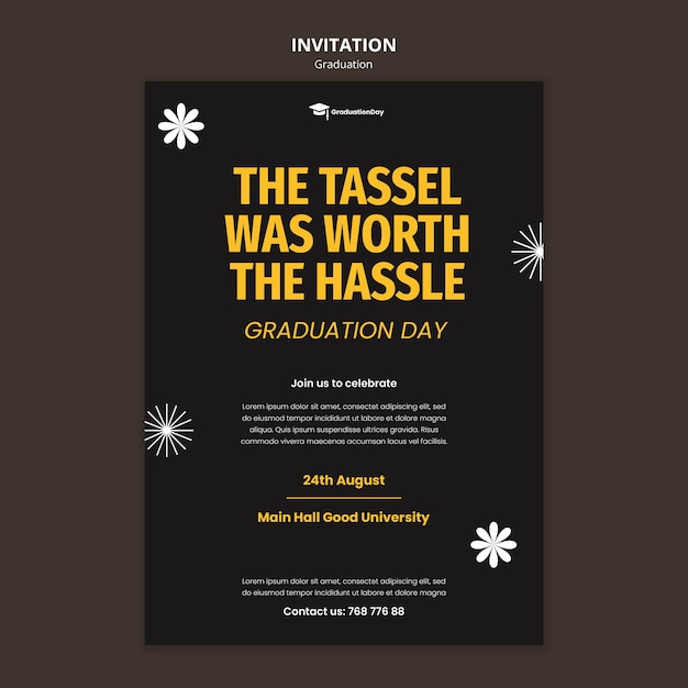 PSD graduation ceremony invitation template