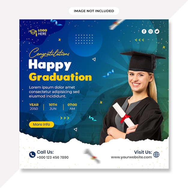 PSD graduation day celebrate background designgraduation day related banner flyerpost design