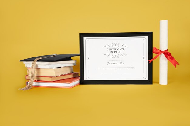 PSD graduation frame mockup design