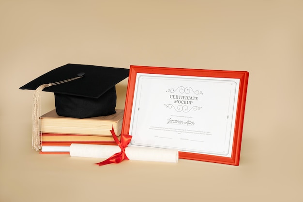 PSD graduation frame mockup design