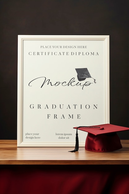 PSD graduation frame  mockup design