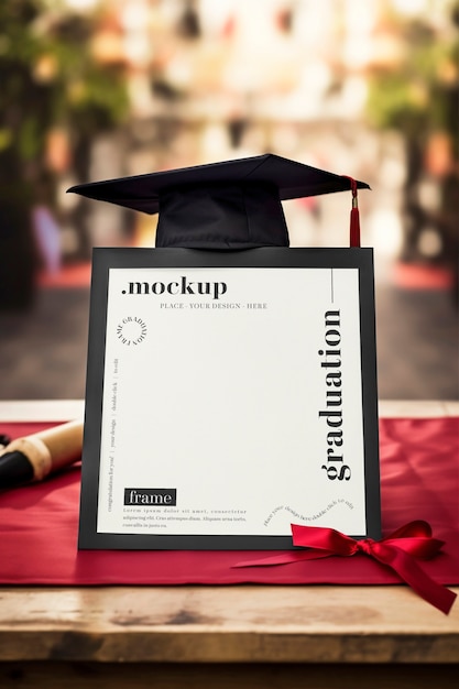 PSD graduation frame  mockup design