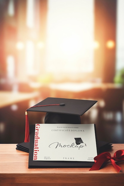 PSD graduation frame  mockup design