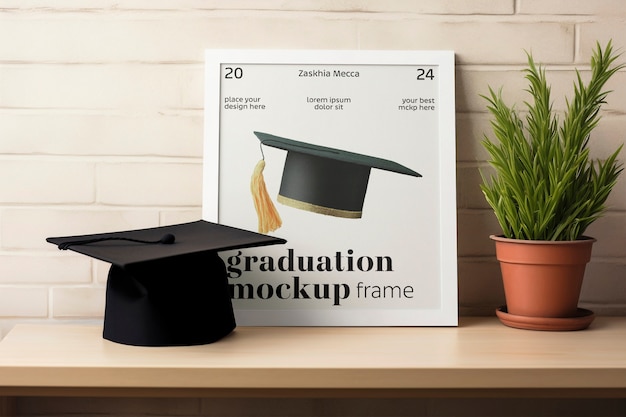 PSD graduation frame  mockup