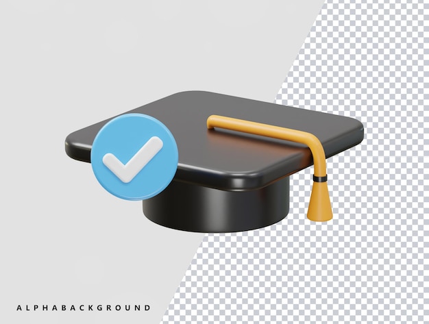 PSD Иллюстрация векторной иконы степени выпускной шляпы