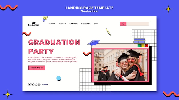 Graduation party landing page template