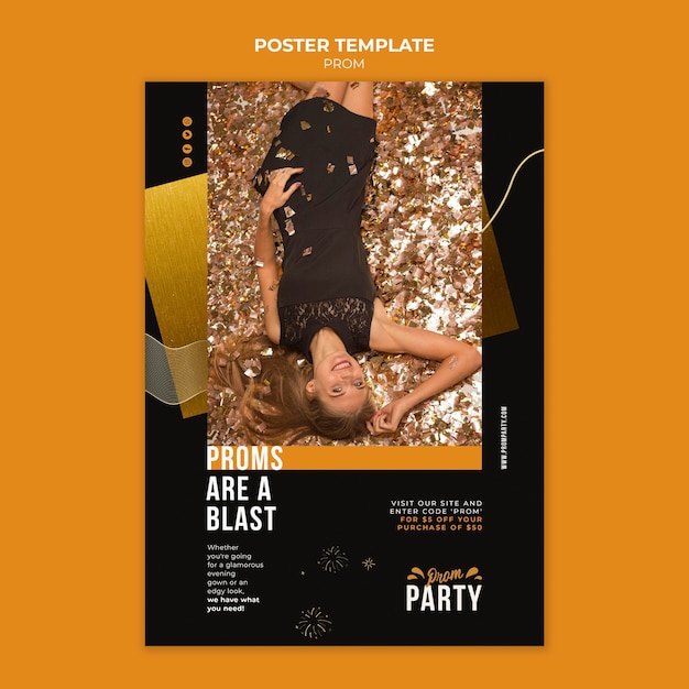 Graduation prom poster template