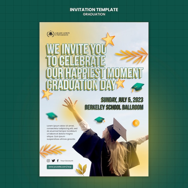 PSD graduation template design