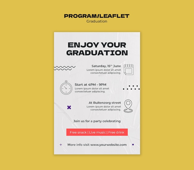 PSD graduation  template design