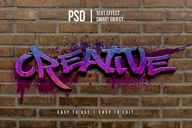 PSD Редактируемый текстовый эффект граффити