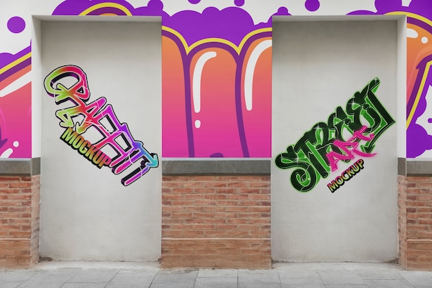 Graffiti kunst van buiten bakstenen muur