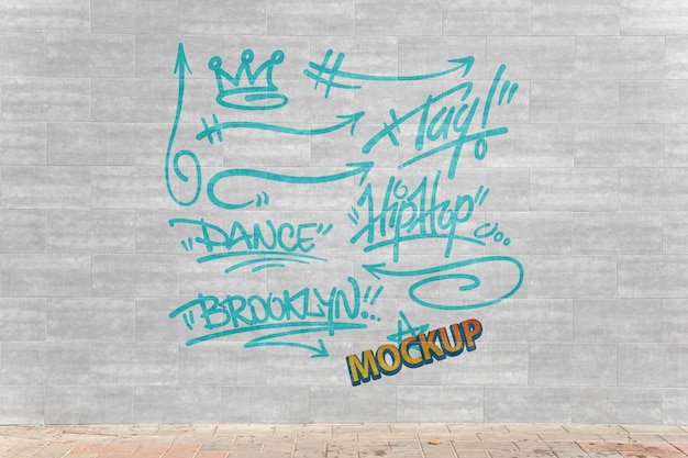 Graffiti kunst van buiten bakstenen muur