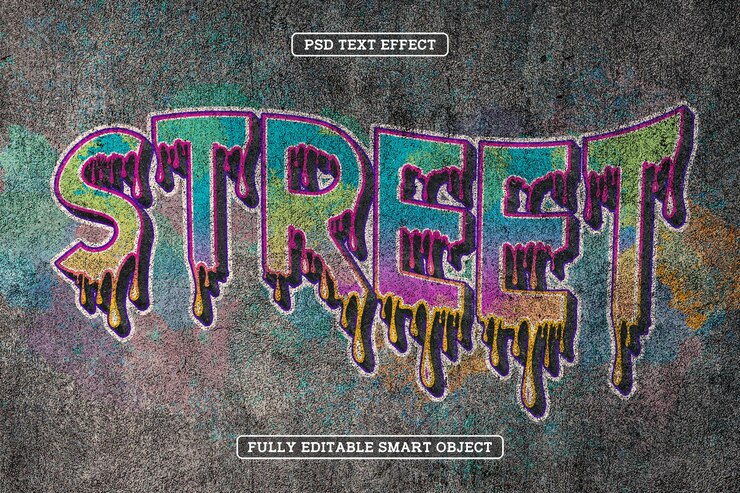 PSD graffiti street paint spray tekst effect