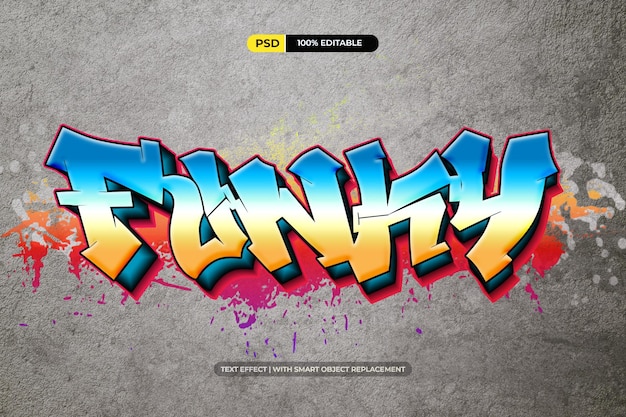 PSD graffiti text effect editable