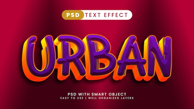 Graffiti urban text effect editable modern lettering typography font style