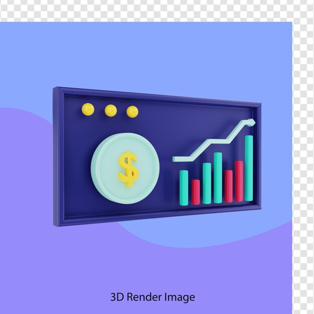 Graficzne renderowanie 3D rosnących banknotów dolarowych