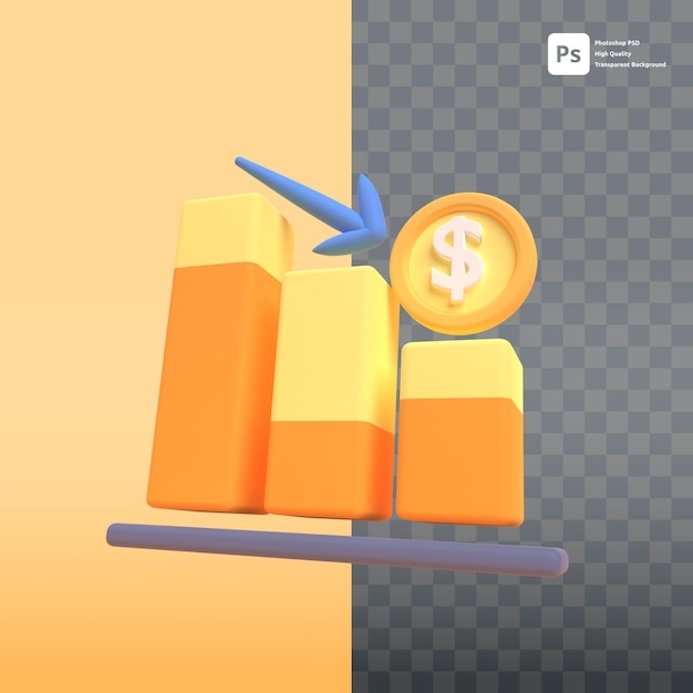 Grafiek in 3D render voor Graphic Asset Web Presentation of Other