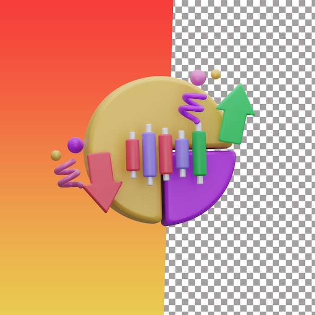 PSD grafiek zakelijke financiën 3d-rendering
