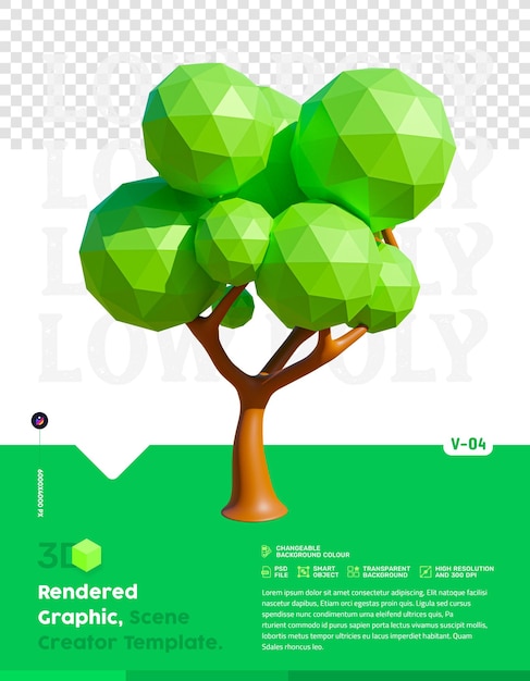 PSD grafika renderowania 3d low poly