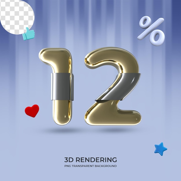 Grafisch element nummer 12 3D-rendering