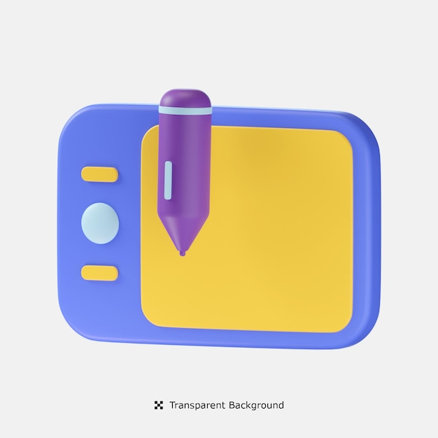 Grafisch tablet 3d pictogram illustratie