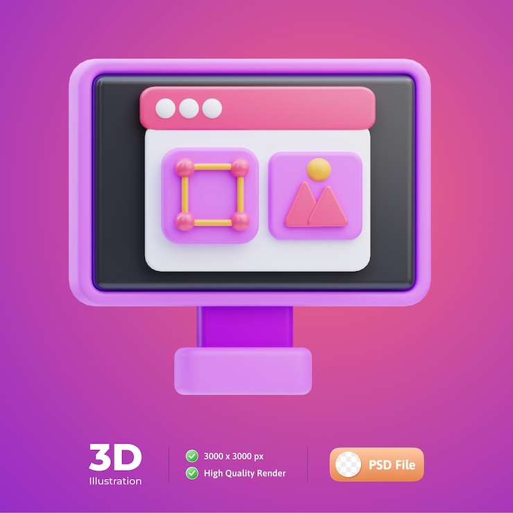 PSD grafisk design 3d-illustrasjon