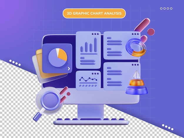 Grafisk diagramanalyse 3d illustration