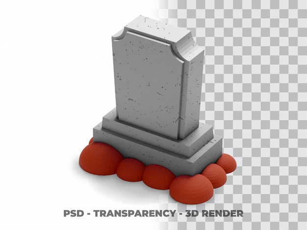 PSD grafsteen grafsteen grafsteen 3d-modellering met transparante achtergrond