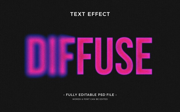 PSD grainy diffusion text effect