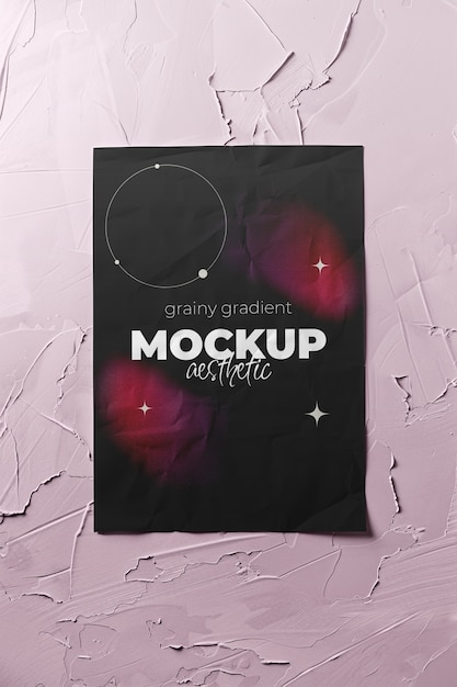 PSD grainy gradient poster mockup