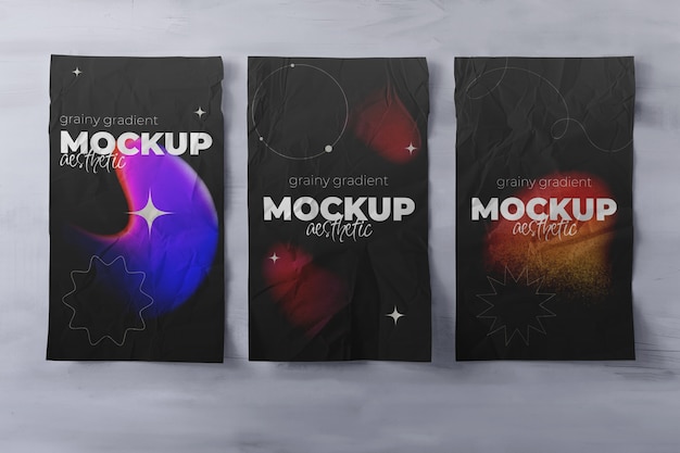 PSD grainy gradient poster mockup