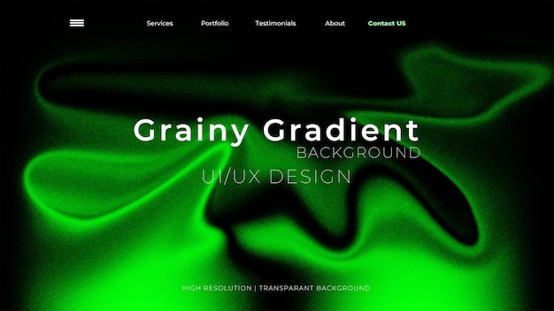 웹 사이트의 Grainy Gradient UIUX 디자인