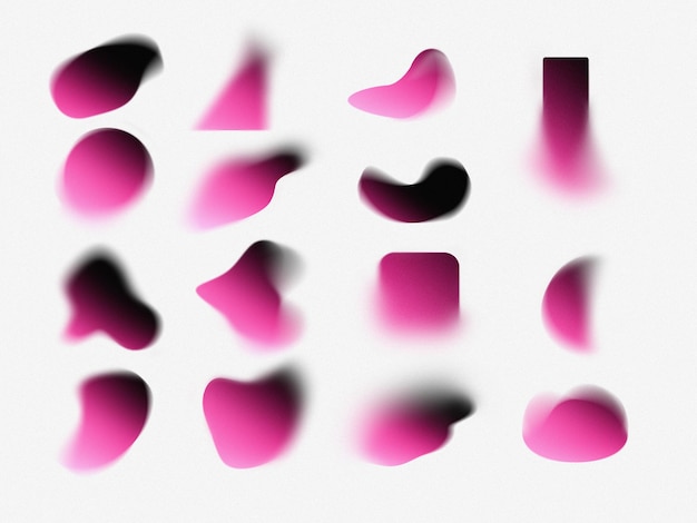 PSD grainy mesh gradient blob shapes