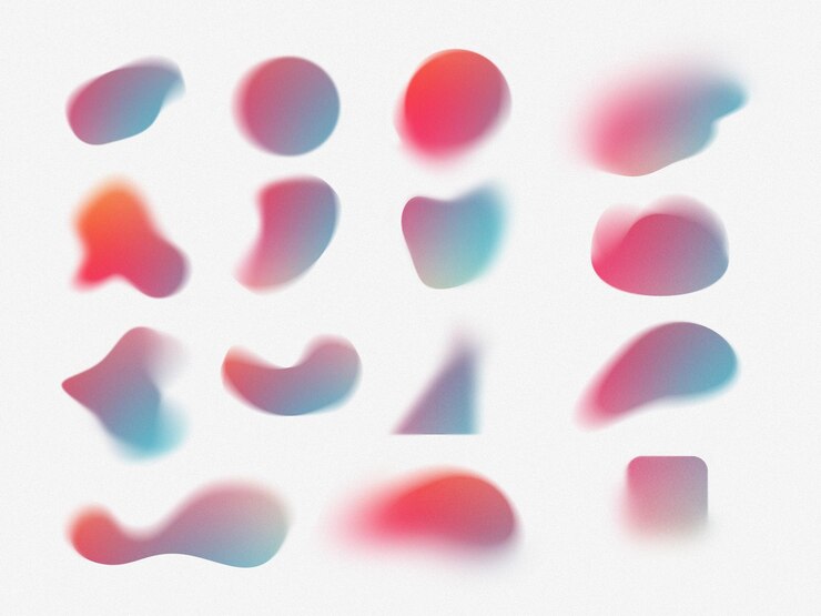 PSD grainy mesh gradient blob shapes