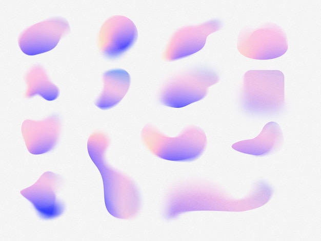 PSD grainy mesh gradient blob shapes