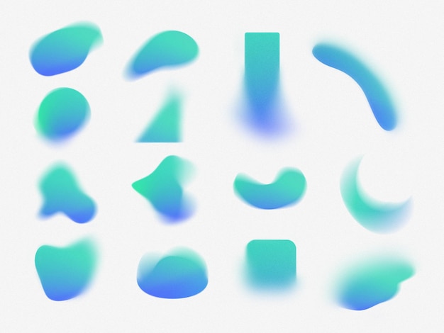 Grainy mesh gradient blob shapes