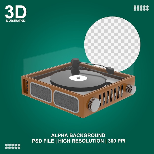 PSD gramofon 3d