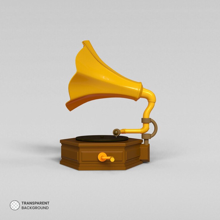 PSD gramophone icon isolated 3d render illustration