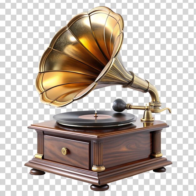 PSD gramophone isolated on transparent background