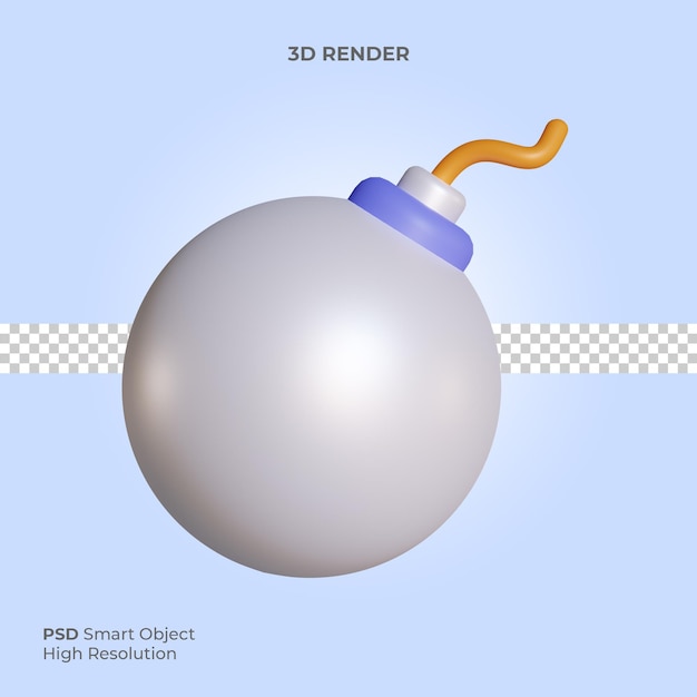 PSD granaat pictogram 3d illustratie geïsoleerd premium psd