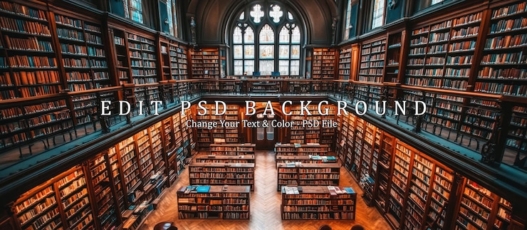 PSD grand library interior
